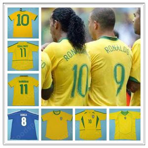 RETRO Pele jerseys 57 88 94 98 00 best shirts RONALDO R Carlos Romario Ronaldinho BEBETO KAKA RIVLADO ADRIANO football calcio futbol