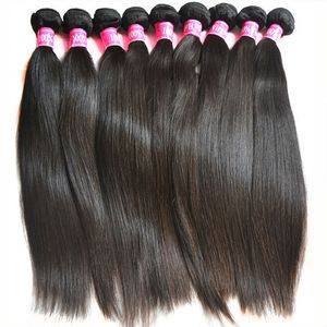 100 未処理の処女の卸売ロット9個のバンドルブラジルの髪のための黒人女性の真っ直ぐな自然な髪の延長12A最高品質の1B色100g
