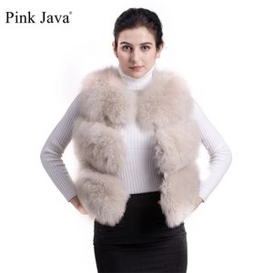 Rosa java qc9437 moda natural raposa colete real raposa raposa curta gilet de alta qualidade inverno mulheres casaco de pele luxo raposa jaqueta 201212