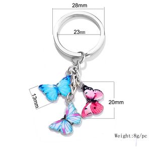 Wholesale butterfly keyring for sale - Group buy DHL Colorful Enamel Butterfly Keychain Insects Car Key Rings Women Bag Accessories Jewelry Gifts Creative Backpack Small Pendant Accessory