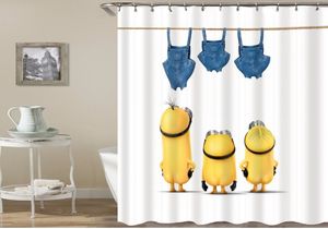 Oloey 3D imprimir cortinas de chuveiro desenhos animados cortinas engraçadas para banheiro impermeável cortinas de tecido personalizado decoração de banho y200108