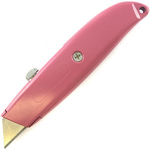 Venta al por mayor de Señoras rosadas uso general del cuchillo cortador de cajas 3 POSICIÓN Retractable Blade bloqueo de la herramienta