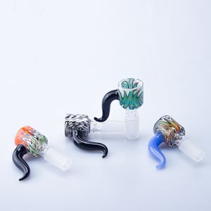 Vaping_Dream CSYC G106 Wig Wag Smoking Pipe Bowl 14mm 19mm Male Colored Handle Tobacco Wide Bore Glass Water Bong Bowls