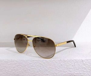 Attitude Pilot Sunglasses for Men Gold Frame Brown Gradient Vintage Men 0339 Pilote Sunglasses UV Protection with Box