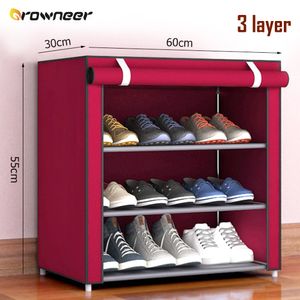 Non Woven Fabric Shoe Shelf Multiple Sizes Gray Wine Coffee Shoes Rack Alloy Enclosed Dust Proof Waterproof Home Storage Holder 203560
