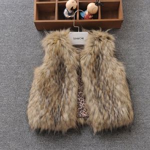 Neuheiten Kinder Mädchen Kunstpelz Weste Kleinkind Mädchen Winter Warme Weste Mode Kinder Baby Kleidung Dicken Mantel Outwear