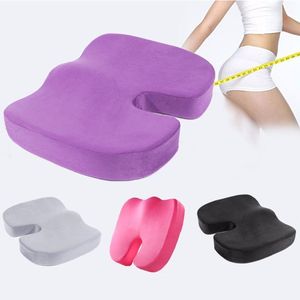 Travel Coccyx Seat Cushion Memory Foam U-Shaped Pillow For Chair Cushion Pad Car Office Hip Support Massage Orthopedic Pillow 201026