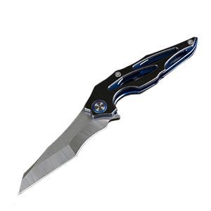 Kullager Flipper Folding Kniv 8CR13MOV Satinblad Rostfritt stålhandtag Utomhusöverlevnad Taktiska knivar H5357