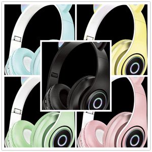 Cat Ear LED Wireless Headphones P39M Simpatica scheda TF di supporto per cuffie Bluetooth 5.0 con confezione al dettaglio