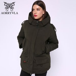 Aorryvla novo inverno mulheres jaqueta de inverno curto 5 cores sólido algodão com capuz acolchoado casaco fêmea quente mulher casual parka 201201