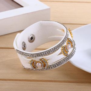 Encantos pulseiras unisex jóias dupla pulgula marrom moda pulseira de punho de couro