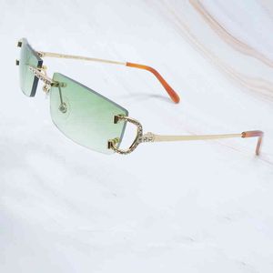 2022 Fabrik Großhandel Hohe Qualität Modell Strass Frauen Mann Luxus Sonnenbrille Draht Iced Out Coole Mode Rapper Shades Brillen L3UZ Sonnenbrille
