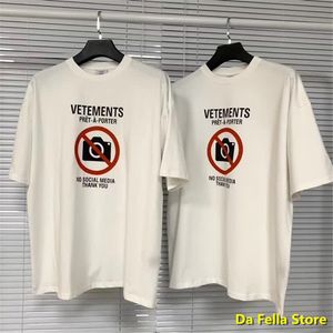 VETEMENTS ソーシャルメディア Tシャツ 2021 男性女性反社会的 VETEMENTS Tシャツ 1:1 タグ VTM トップス高品質コットン Tシャツ VTM X1214