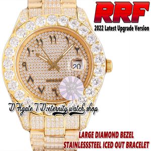2022 RRF 126333 126233 Automatic Mechanical 42MM Mens Watch 116238 Diamonds Arabic Dial Large Diamond Bezel Fully Iced Out Diamond Gold Bracelet Eternity Watches