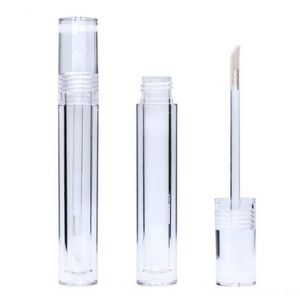 Frascos de embalagem do tubo de lipgloss vazio 7.8ml redondos com tubos transparentes do brilho transparente com tubos da varinha claros