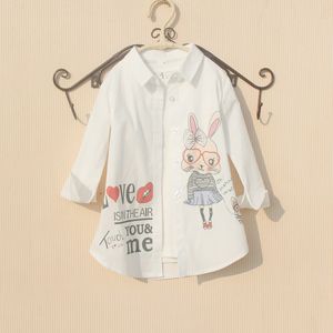 Girls Blouse 2020 Spring Children Clothes Cartoon Rabbit Long Sleeve Tops White Blouses for 8 To 12 Years Teenage Girls Shirt LJ200828