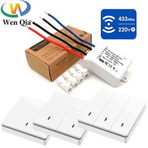 5PC Smart Led light switch Universal Wireless interruptor Remotes 433Mhz rf Relay Receiver AC220V and Remote LED fan lamp controller W220314