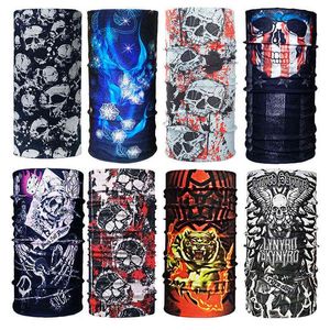 Outdoor Scarf 3D Ghost Skull Bandana Neck Gaiter Breathable Face Mask Summer Anti UV Tube Balaclava Camping Hiking Magic Scarves Y1229