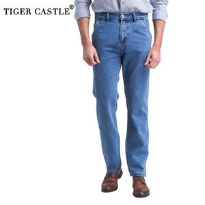 كلاسيكي سميكة رجل جينز ربيع الخريف 100٪٪ أسود الدنيم وزرة الرجال جودة عالية ريجيشو تناسب الجينز خمر السراويل الزرقاء 201116