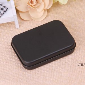 Mini Tin Gift Box Small Empty Black Metal Storage Box Case Organizer for Money Coin Candy Keys Playing Card RRE12449