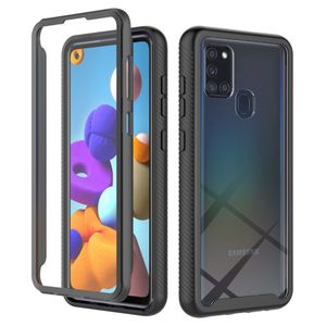 Protetor de PC Clear à prova de choque Protetor de tela embutido TPU Bumper Rugged Defender Capa para Samsung Galaxy A71 A51 5G A31 A12 A21S A52 A72 A42 A32 A22 A13 S21 Fe S20