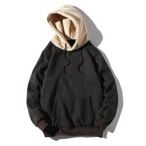 Mens Patchwork Pullover Hoodies Fashion Trend Drawstring Skateboard Long Sleeve Hooded Sweatshirt Designer Spring Male High Street Hoodies