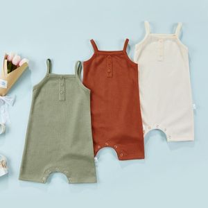 Overalls Born Infant Baby Jungen Mädchen Strampler Baumwolle Ärmellos Einfarbig Casual Overall Kleinkind Weiche Kleidung Outfits