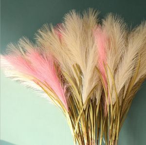 Jedwabny kwiat Wild Reed Branch Phragmites Sztuczne rośliny Ślubne Dekoracje Home Decor Materiały Hurtownie Około 100 cm 6 Wzory BT696