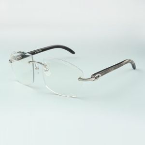 direct sales Photochromic cutting lens sunglasses 4189706-A black textured natural buffalo horn sticks, size: 58-18-140mm