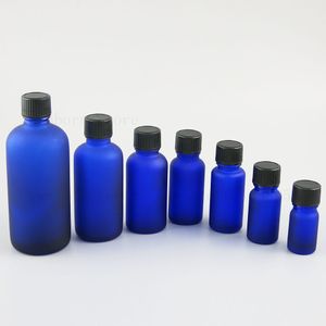 Olio essenziale Bottiglie di vetro verde blu opaco Contenitori Fiale 5/10/15/20/30/50/100 ml Campione Bottiglia riutilizzabile 20 pezzi