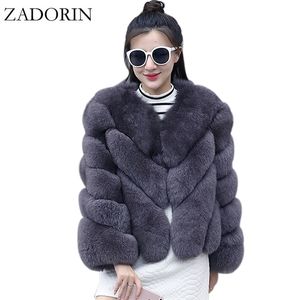 ZADORIN NEUE Streetwear Pelzigen Faux Pelzmantel Frauen Plus Größe Langarm Winter Mäntel Damen Jacken fourrure abrigo mujer 201210