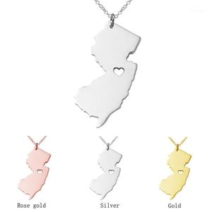 Pendant Necklaces Jersey Necklace Making US Map NJ Shape Stone Many Colors1