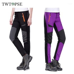 Pantaloni da corsa TWTOPSE Donna Inverno Ciclismo Pantaloni sportivi termici impermeabili MTB Bici Bicicletta Antivento Abbigliamento in pile caldo 2022