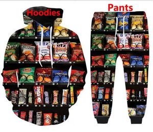 2022 Neue Männer/Frauen Vending Machine Snack Lustige 3D-Druck Mode Trainingsanzüge Hip Hop Hosen + Hoodies ok04