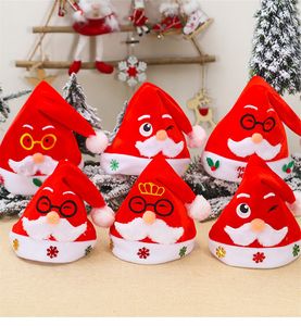 크리스마스 산타 모자 벨벳 어린이 성인 놓은 산타 착용 유리 레드햇 메리 크리스마스 파티 모자