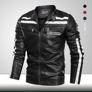 Homens de alta qualidade motocicleta jaqueta de couro inverno homens moda casual motociclista casaco casaco masculino carrinho colarinho aquecido pu outwear 201199