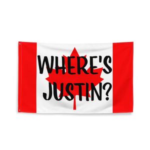 Dov'è Justin Flag Truck Trudeau 3X5FT Banner per esterni in poliestere 100D Colore vivido di alta qualità con due occhielli in ottone