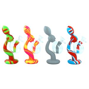 7.8 inch alien Smoking pipe Chill bong Dab Rig Glass Bongs Recycler Pipes Oil Rigs bubbler with glass bowl heat resistant