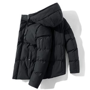 Moda quente com capuz casaco de inverno homens grosso quente cor sólida mens jaqueta à prova de vento presente do pai parka acolchoado casacos moda outwear 201126