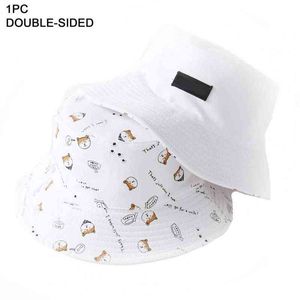 Caps Unisex Cartoon Basin Hat Autumn Dual-use Cotton Outdoor Sunscreen Fisherman Cap G220311