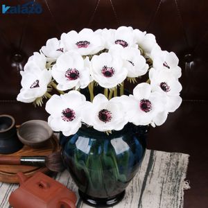 1pc Pu Anemone Real Touch Artificial Flower Wedding Bridal Rose Bouquet Photography Props för trädgårds prydnad Heminredning