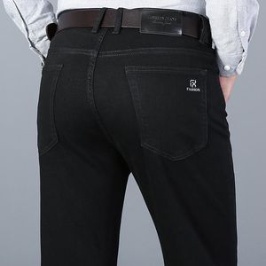 Men's Jeans 2021 Brand Fashion Business Classic Style Casual Stretch Slim Jean Pants Male Denim Trousers Black Blue