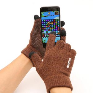 Wholesale Men Knitted Skiing Gloves Anti-slip Touch Screen High Quality Male Thicken Warm Gloves Winter Autumn Men Mitten Warm
