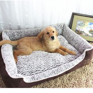 Dog Bed for Large Dogs Waterproof Detachable Lounger Sofa Cat Bulldog Bedding Kennel Mechanical Wash Pet Products Size Bed Y200330