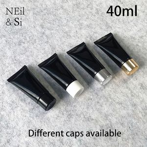 무료 배송 블랙 40ml 플라스틱 핸드 크림 짜기 병 40g 화장품 페이셜 클렌저 소프트 튜브 컨실러 병