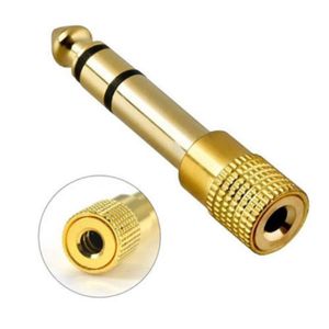 Gold Plated Connectors 6.5mm 1/4"Male plug to 3.5mm 1/8"Female Jack Stereo Headphone Audio Converter Adapter For Microphone