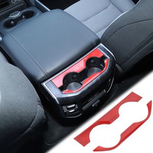 ABS Rosso Box Bracciolo Posteriore Portabicchieri Decorazione Della Copertura Per Dodge RAM 1500 2018 2019 2020 Accessori per Interni Auto