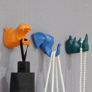 Hooks Rails Modern Creative Living Room Entrance Porch Key Bag Hook Elephant Hippo Rhino Wall Hanging Ornament Coat Hanger R27771