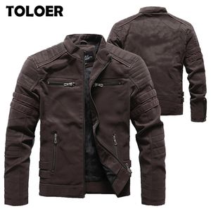 Lederjacke Männer Herbst Winter Neue Herrenmode Motorrad PU Lederjacken Mantel Männlich Stehkragen Slim Casual Jacke 201119