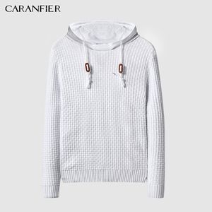 Caranfier Men's Sweater Knitwear Sweatshirt Hipster Ginásio Manga Longa Cordilheira Com Capuz Manta Jacquard Pullover Hoodies Euro 201022